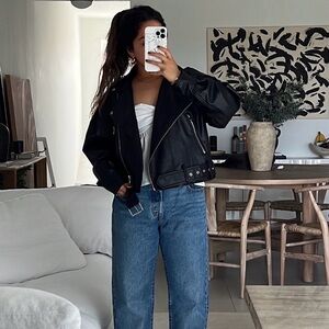 Love Tree Black Leather Jacket